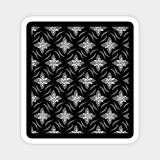 Black and white flower pattern design Magnet