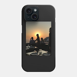 Santorini Sunset from a Restaurant Phone Case