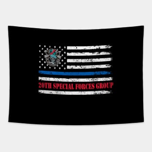 20th Special Forces Group Skull American Flag VeteranDe Oppresso Liber SFG - Gift for Veterans Day 4th of July or Patriotic Memorial Day Tapestry