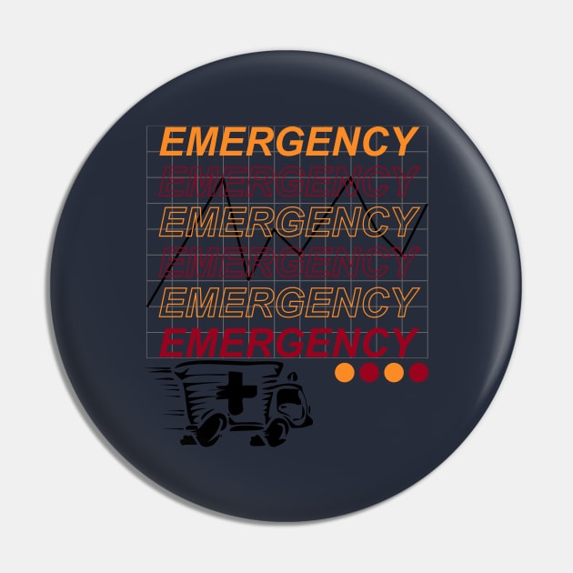 Emergency Pin by CreativeIkbar Prints