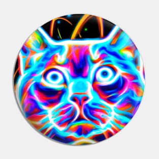 Cosmic Laser Synth Cat Pin