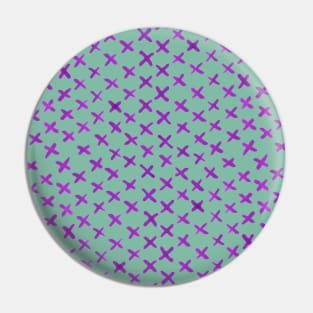 X stitches pattern - purple and green Pin