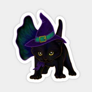 Halloween Kitten Dressed In Witch Costume Magnet