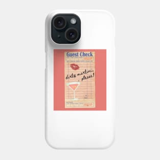 Dirty Martini Please Y2k Pink Guest Check Print Phone Case