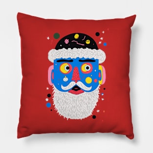 Santa's Portrait Spectacle in the Midnight Magic Pillow