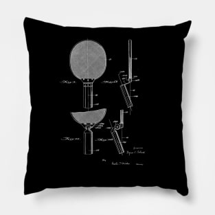 Table Tennis Racket Vintage Patent Drawing Pillow