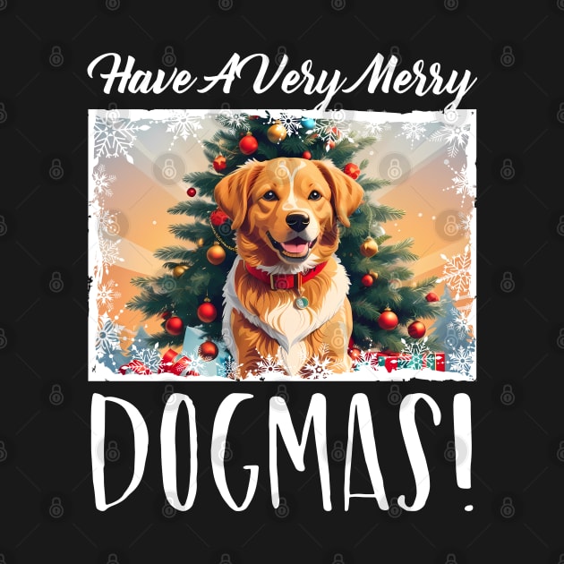 Merry Dogmas, Cute Animal Lover Christmas Dog Her Kids by NearlyNow