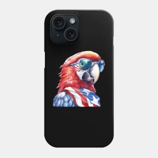 American Patriotic Parrot | 4th of July | Independence Day | Memorial Day Phone Case