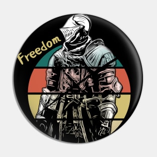 Cool Retro Knight: Freedom Pin