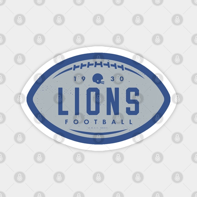 Vintage Football Shape - Detroit Lions (Silver Lions Wordmark)