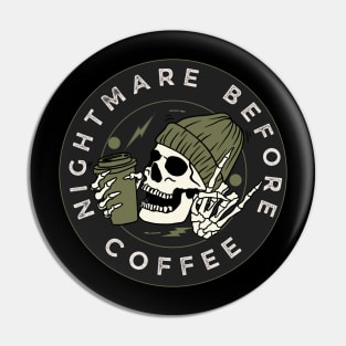 Nightmare Before Coffee - vintage Pin