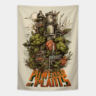 Powered By Plants - Comic Style Vegetable Power Plant Tapestry