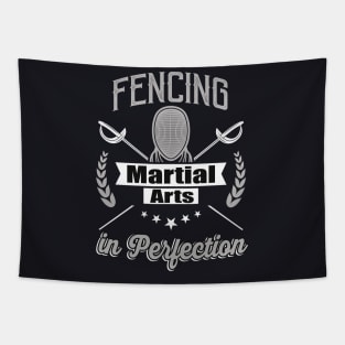Fencing Martial Arts in Perfection Fencing Equipment Tapestry