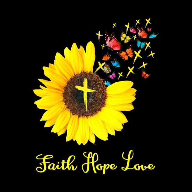 Faith Sunflower Hope Love Costume Gift by Ohooha