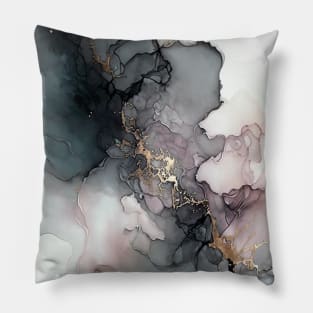 Smoky Dream - Abstract Alcohol Ink Art Pillow