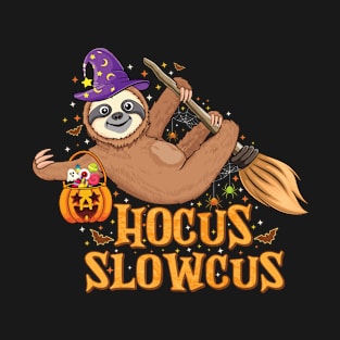 Lazy Sloth Witch Hat hocus slowcus Halloween Animal lovers Halloween sloth T-Shirt