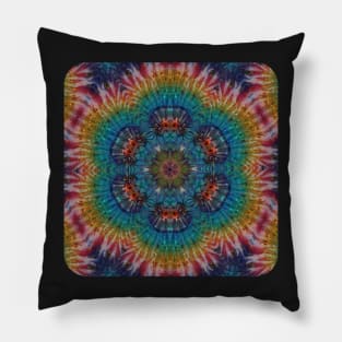 Psychedelic Kaleidoscopic Multi-Color Mandala Number 1 Pillow