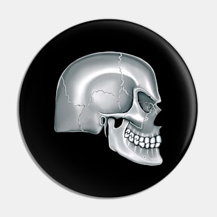 Gray Angry Skull Pin