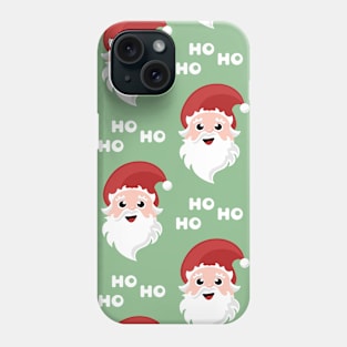 Seamless Christmas pattern with Santa Claus cartoon character Phone Case