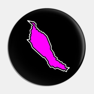 Denman Island BC - Pink Magenta Silhouette - Simple and Bright - Denman Island Pin