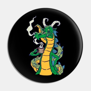 Green Gold and Blue Dragon with World's Best Dragon Coffee Mug Pin