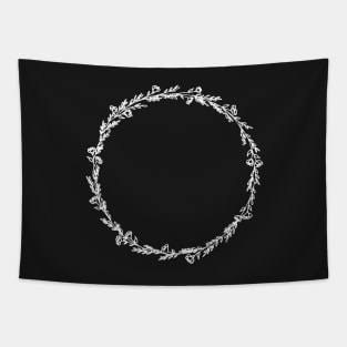 Fineline Flower wreath Tapestry