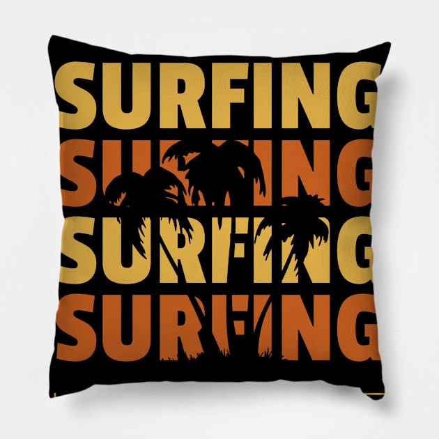 Surfing Lifestyle Pillow by Red Rov