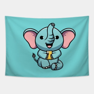 Cute Baby Elephant Selfie Tapestry