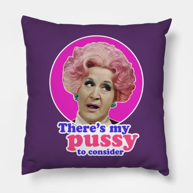 Mrs Slocombe Pillow by NikkiHaley