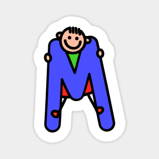 Letter M for Boys alphabet Kids Colorful Cartoon Character Magnet