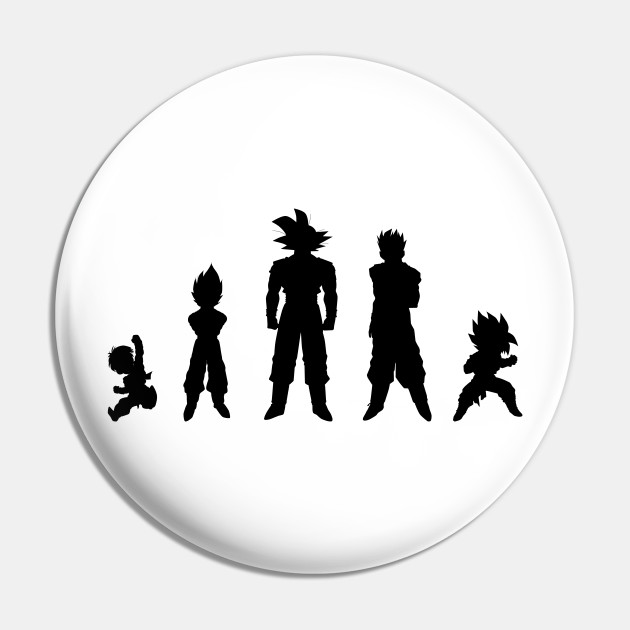 Silhouette Fighters Dragon Ball Z Pin Teepublic Au