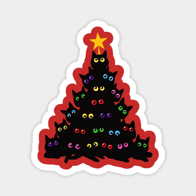 Black cats Christmas tree Magnet by UnikRay