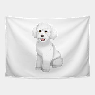 White Toy Poodle Dog Tapestry