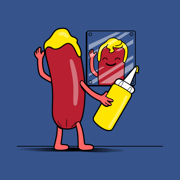 Funny Cute Junk Food Hotdog Kawaii Mustard Hair Vain Cartoon by Keira's Art