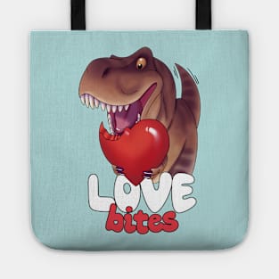 Love Bites - dinosaur valentine Tote