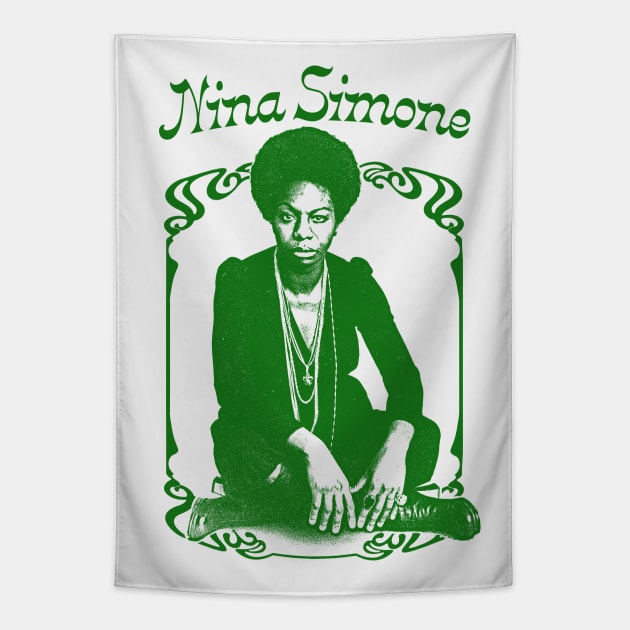 Nina Simone // Original Retro Fan Art Design Tapestry by DankFutura