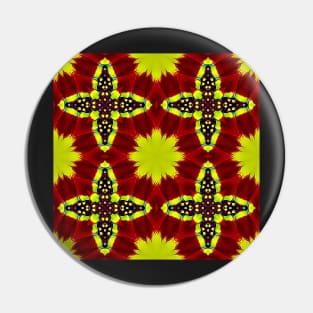 Red Yellow Chysanthemum Pattern Number 7 Pin