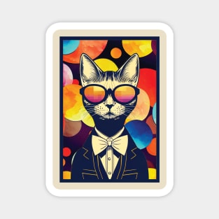 Cat in Glasses and Suit Magnet