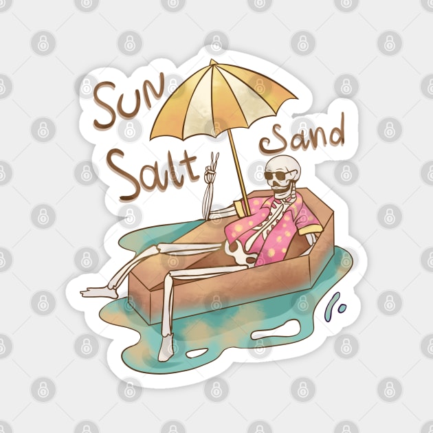 "Sun Salt Sand" Funny Skeleton Magnet by FlawlessSeams