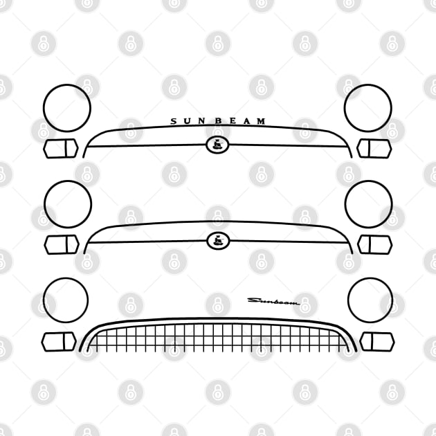 Sunbeam Tiger Mk1-2 classic 1960s British car evolution black outlines by soitwouldseem