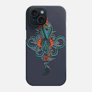 blue dragon chasing fireball Phone Case