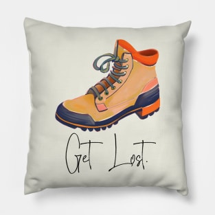 Get Lost Hiking Boot Pillow