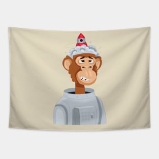 Monkey Space Rocket Tapestry