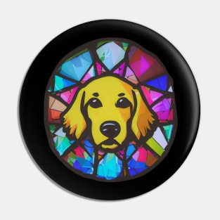 Golden Retriever in stained glass design Pin