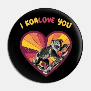 I koalove you - a retro vintage design Pin