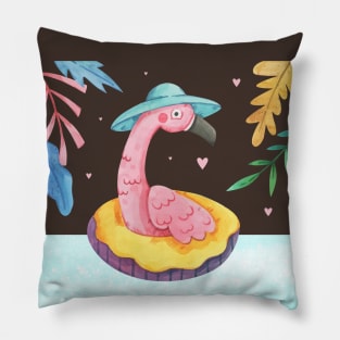 Summer Season Funny Flamingo Pillow