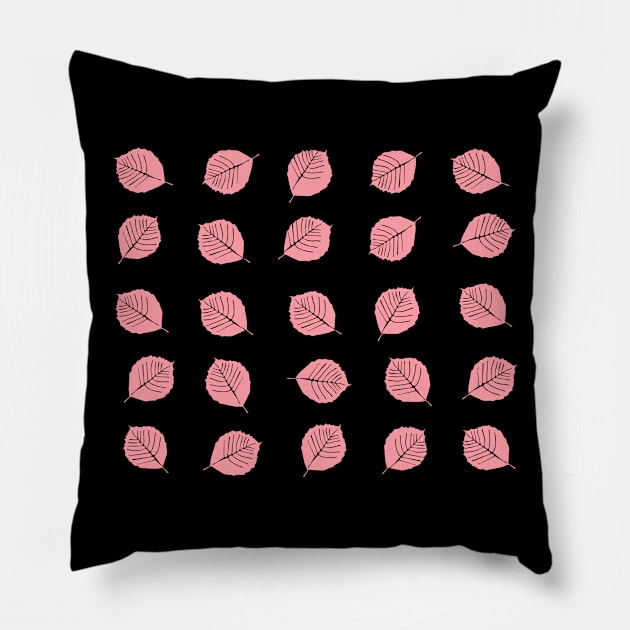 Pink leaves Pillow by nunachan