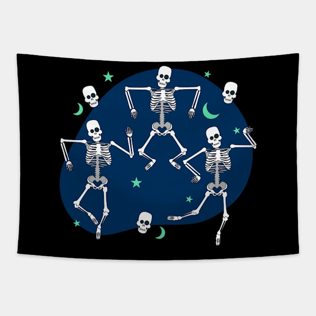 Funny Dancing Skeleton Gift Tapestry by KingMaster