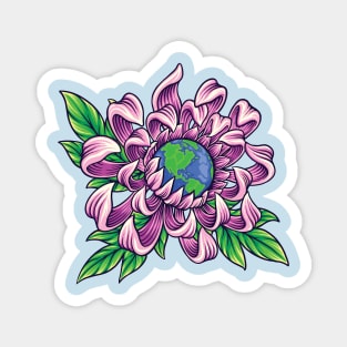 Earth in Flower Magnet