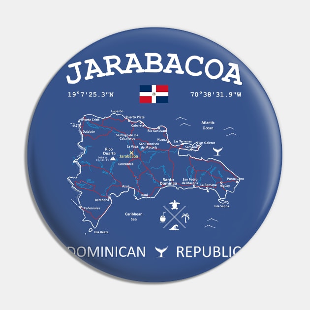 Jarabacoa Dominican Republic Flag Travel Map Coordinates GPS Pin by French Salsa